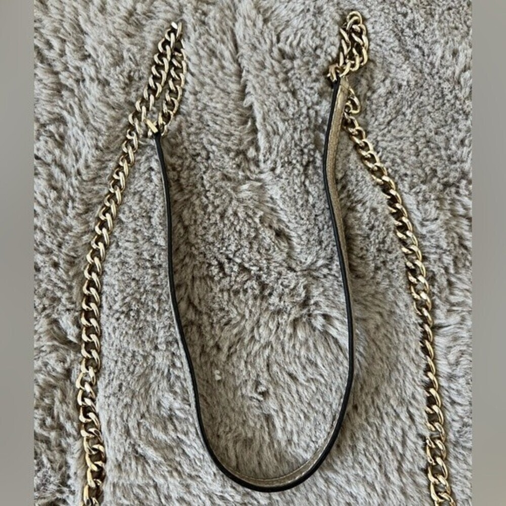 Michael Kors Metallic Gold Chain Crossbody Shoulder Bag Purse - Picture 10 of 13